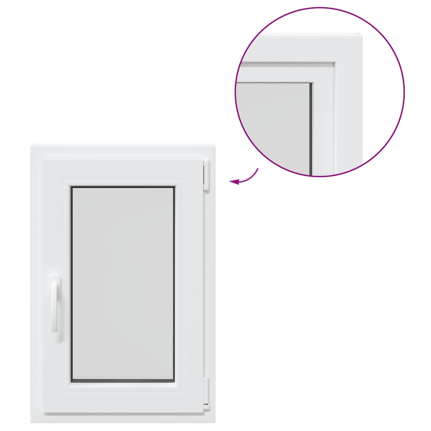 vidaXL Παράθυρο Κάτω Στρώματος RISOR 50 x 80 cm PVC και Γυαλί