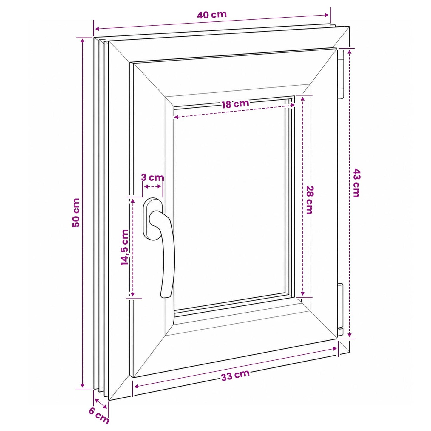 vidaXL Παράθυρο Κάτω Στρώματος RISOR 40 x 50 cm PVC και Γυαλί