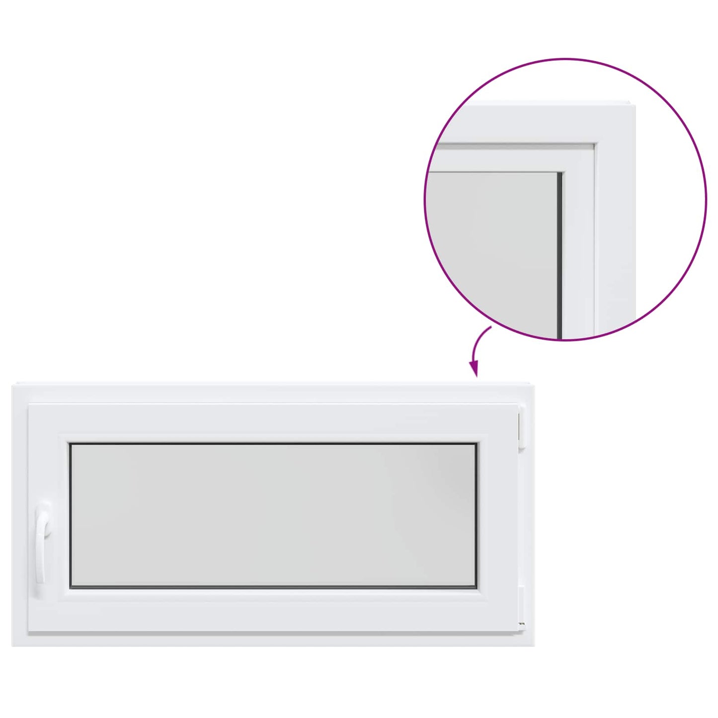 vidaXL Παράθυρο Κάτω Στρώματος RISOR 50 x 55 εκ PVC και Γυαλί