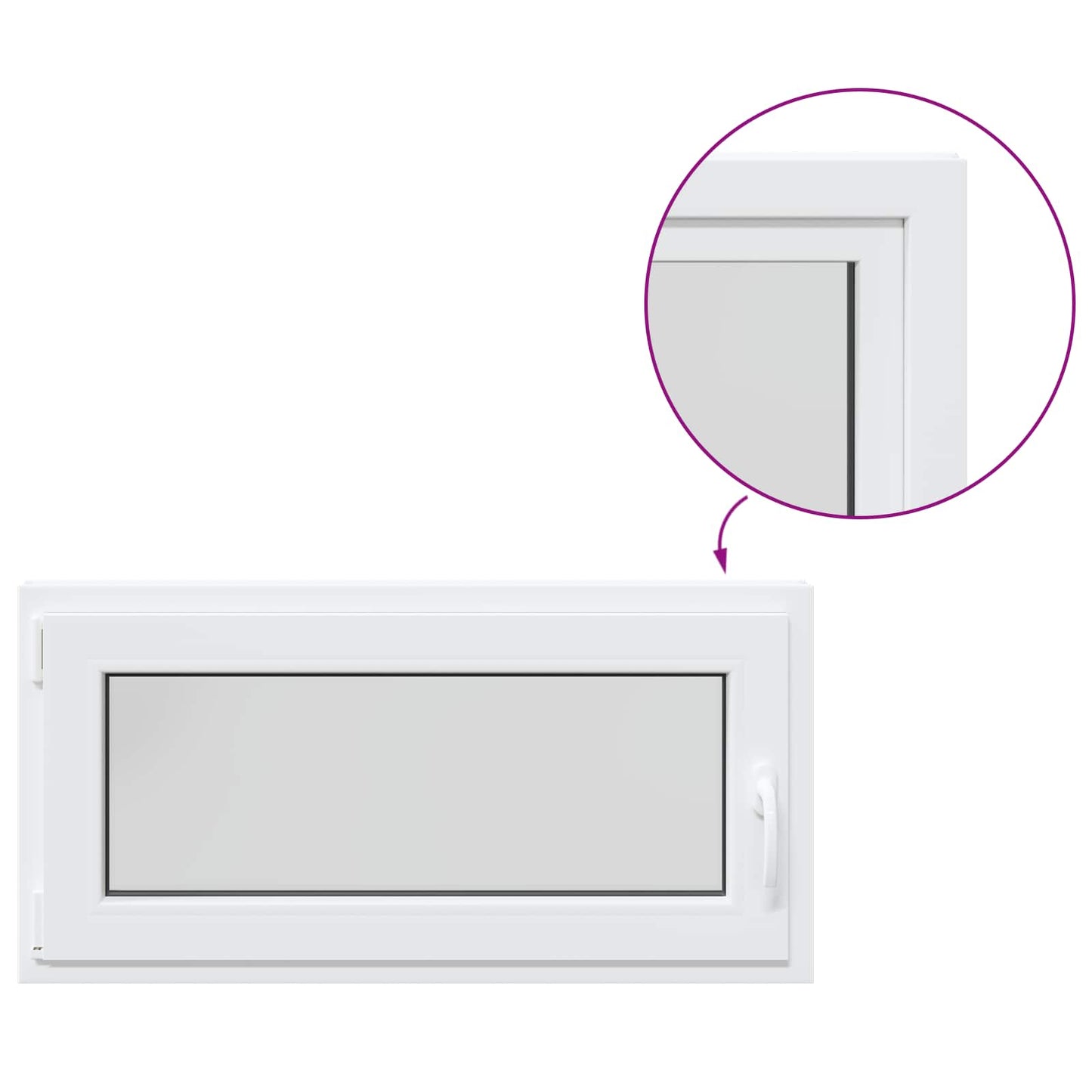 vidaXL Παράθυρο Κάτω Στρώματος RISOR 50 x 55 εκ PVC και Γυαλί