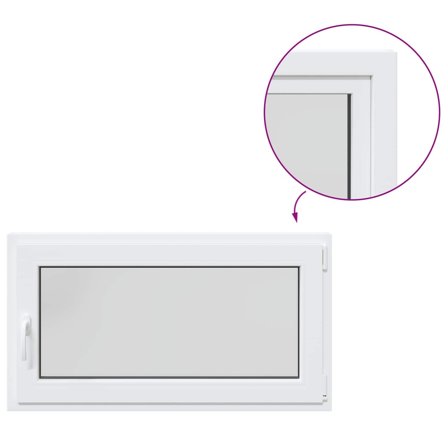 vidaXL Παράθυρο Κάτω Στρώματος RISOR 110 x 55 εκ. PVC και Γυαλί