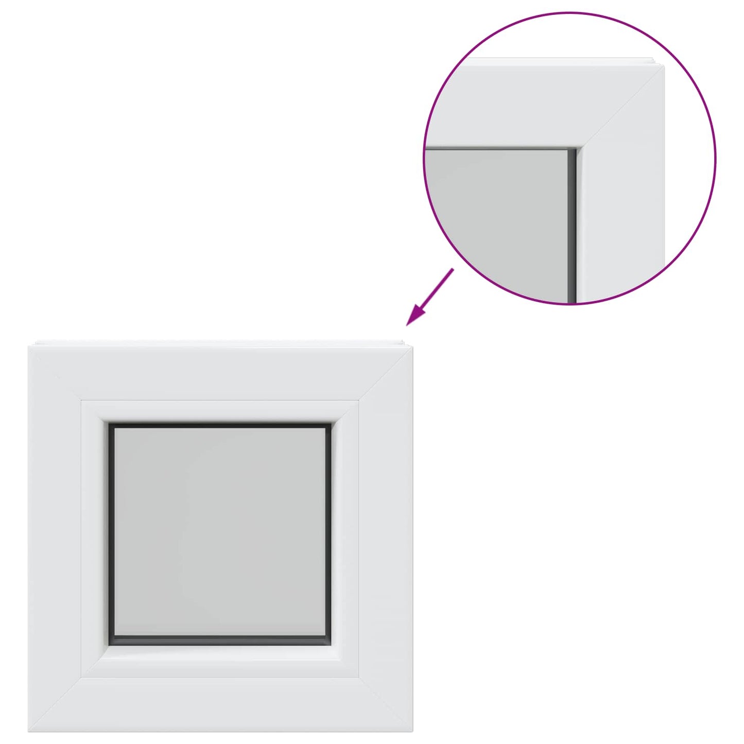 vidaXL Παράθυρο Υπογείου RISOR 35 x 35 cm PVC και Γυαλί