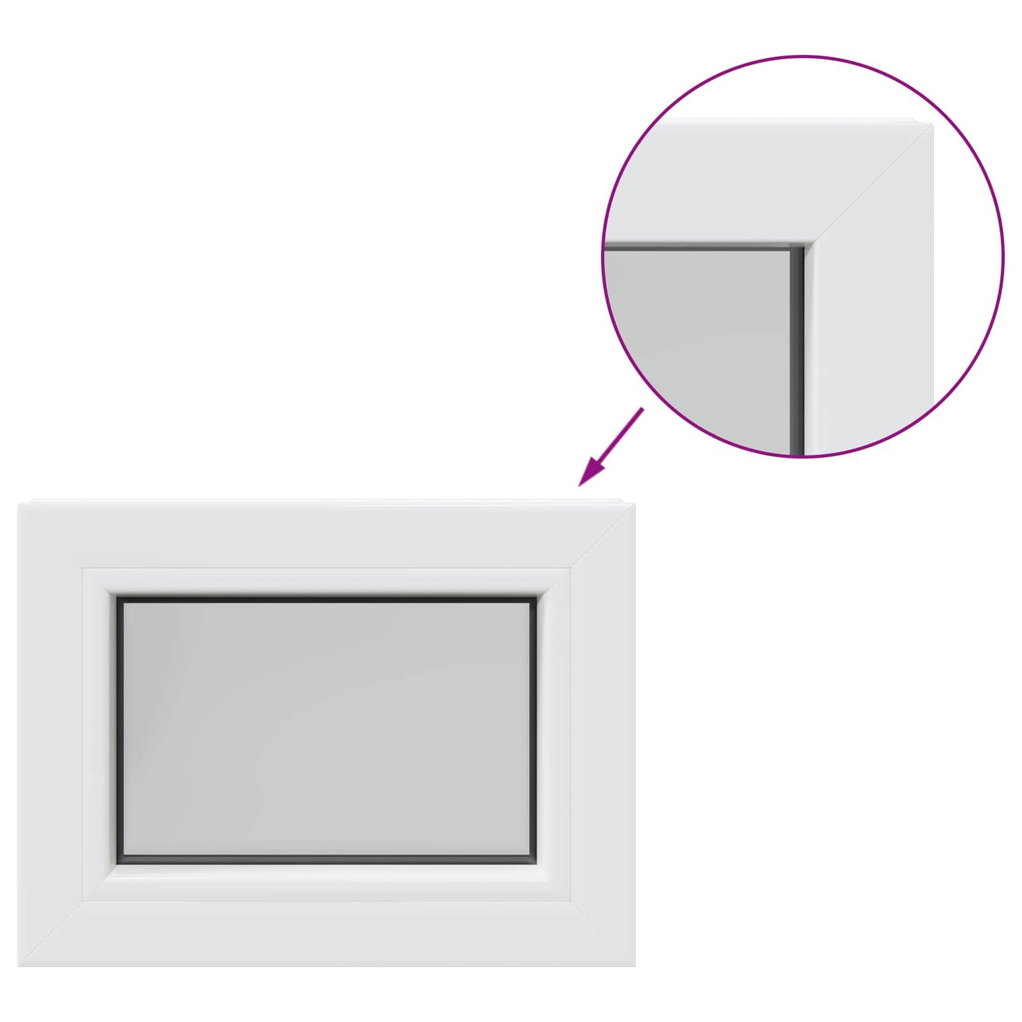 vidaXL Παράθυρο Υπογείου RISOR 50 x 35 cm PVC και Γυαλί
