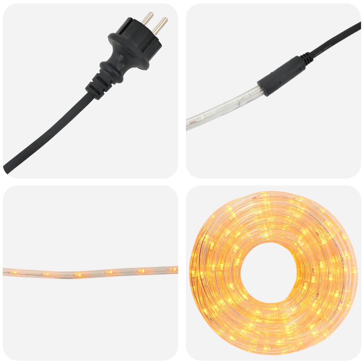 vidaXL Χριστουγεννιάτικος φωτοσωλήνας LED 2400 LED Κίτρινο 100 m