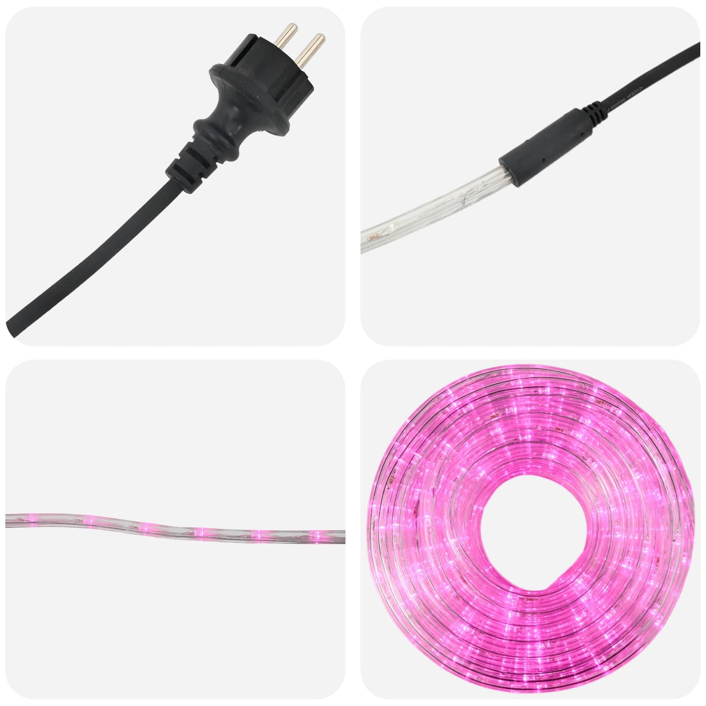 vidaXL Χριστουγεννιάτικος φωτοσωλήνας LED 480 LED Ροζ 20 m