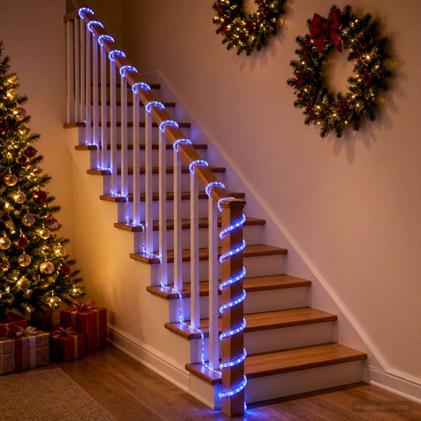 vidaXL Χριστουγεννιάτικος φωτοσωλήνας LED 2400 LED Μπλε 100 m