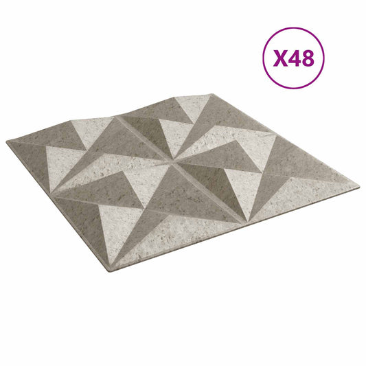 vidaXL Πάνελ τοίχου 48 pcs Οριγκάμι μπετόν 50 x 50 cm Φελιζόλ XPS