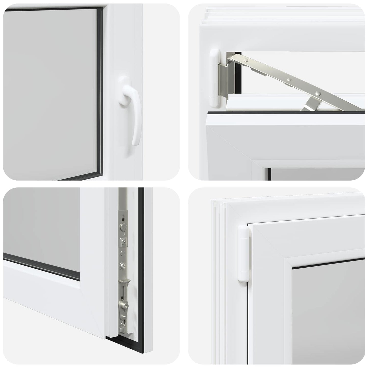 Παράθυρο Κάτω Στρώματος RISOR 90 x 70 cm PVC και Γυαλί Λευκό