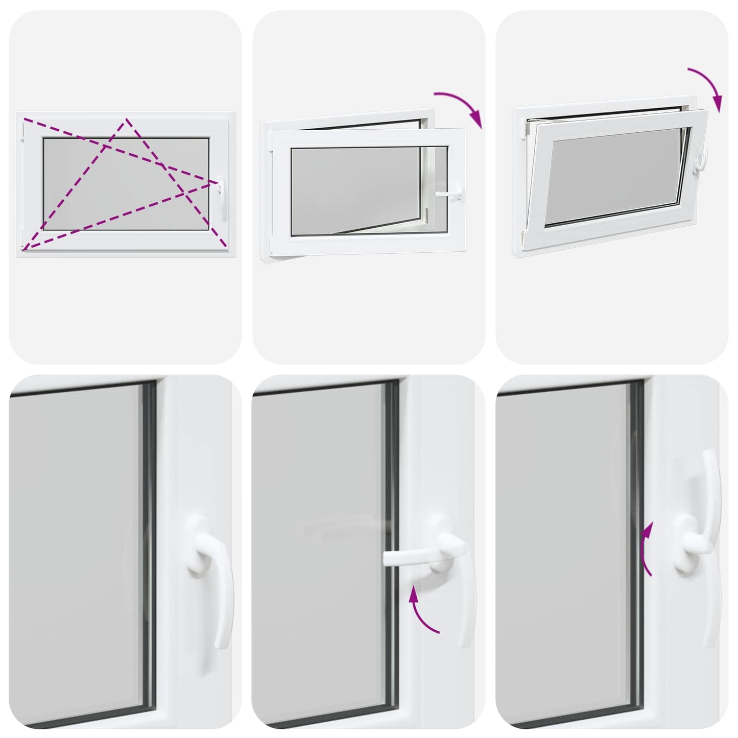Παράθυρο Κάτω Στρώματος RISOR 90 x 70 cm PVC και Γυαλί Λευκό