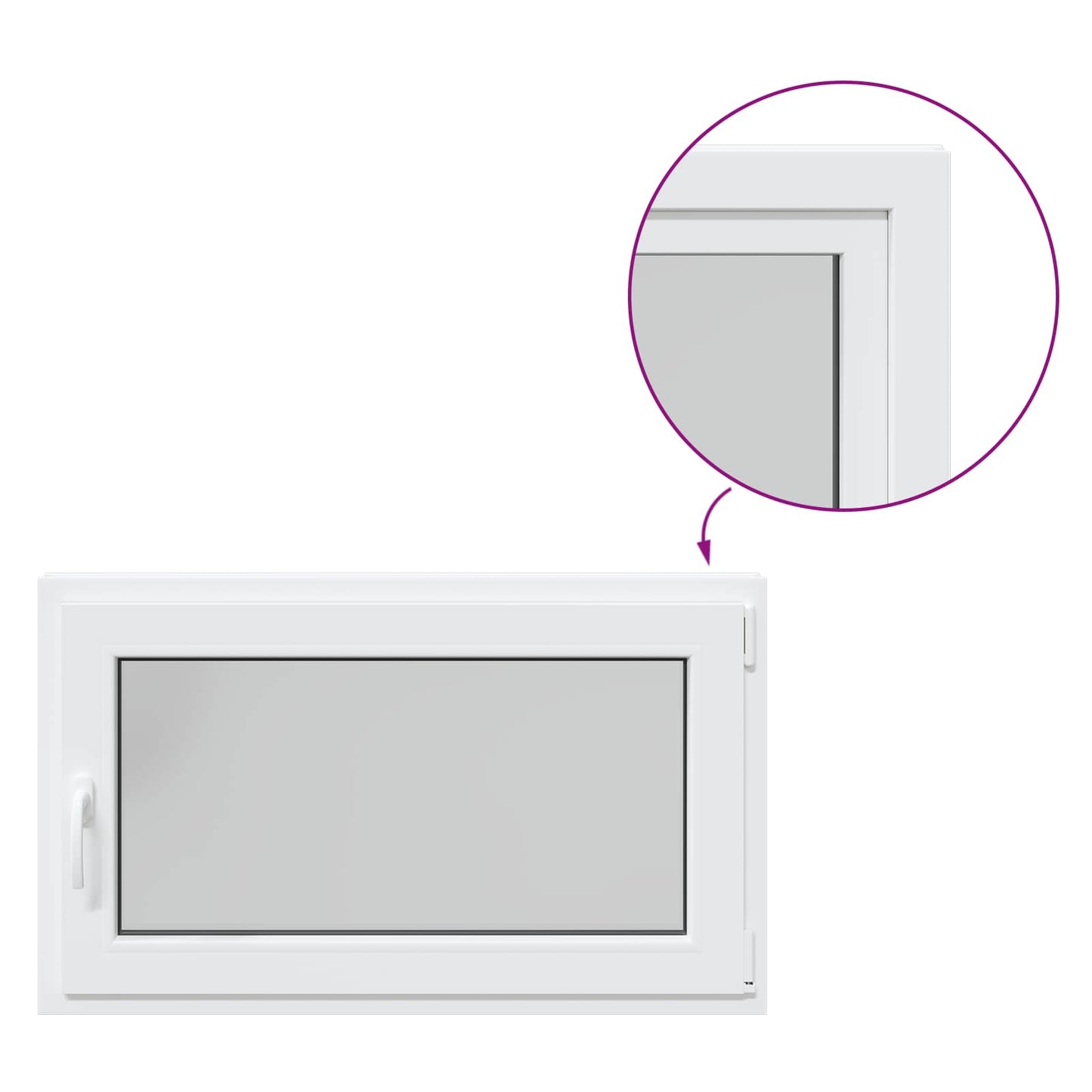 Παράθυρο Κάτω Στρώματος RISOR 100 x 60 cm PVC και Γυαλί Λευκό
