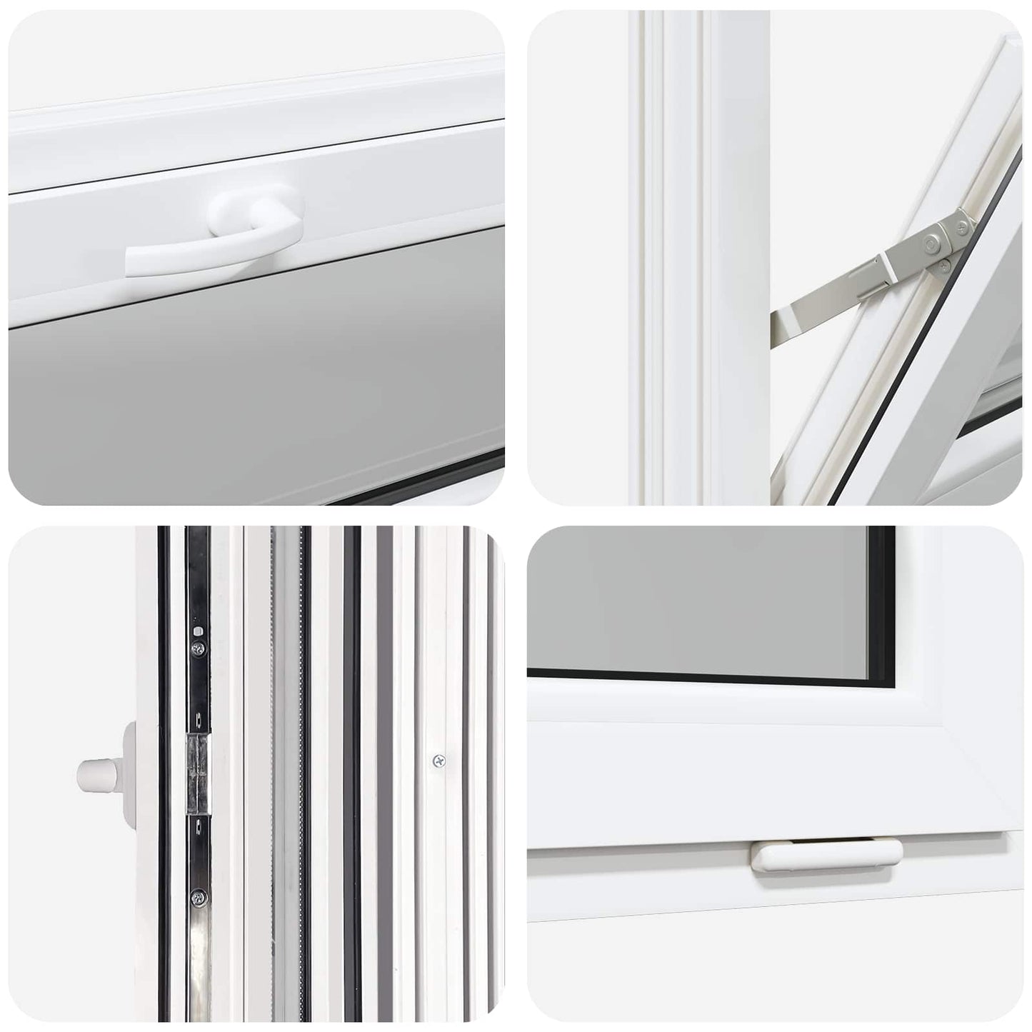 vidaXL Παράθυρο Κάτω Στρώματος RISOR 100 x 40 cm PVC και Γυαλί Λευκό