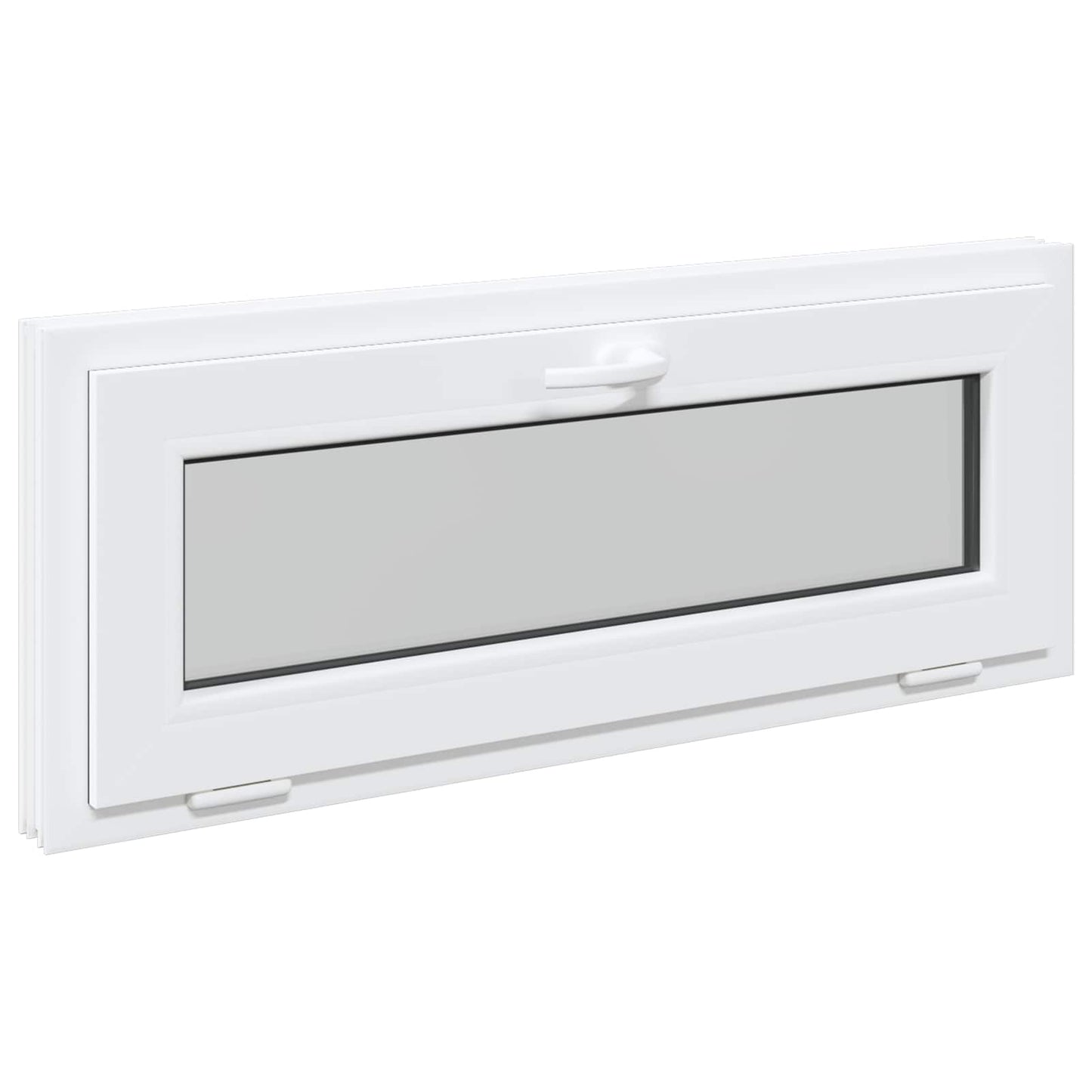 vidaXL Παράθυρο Κάτω Στρώματος RISOR 100 x 40 cm PVC και Γυαλί Λευκό