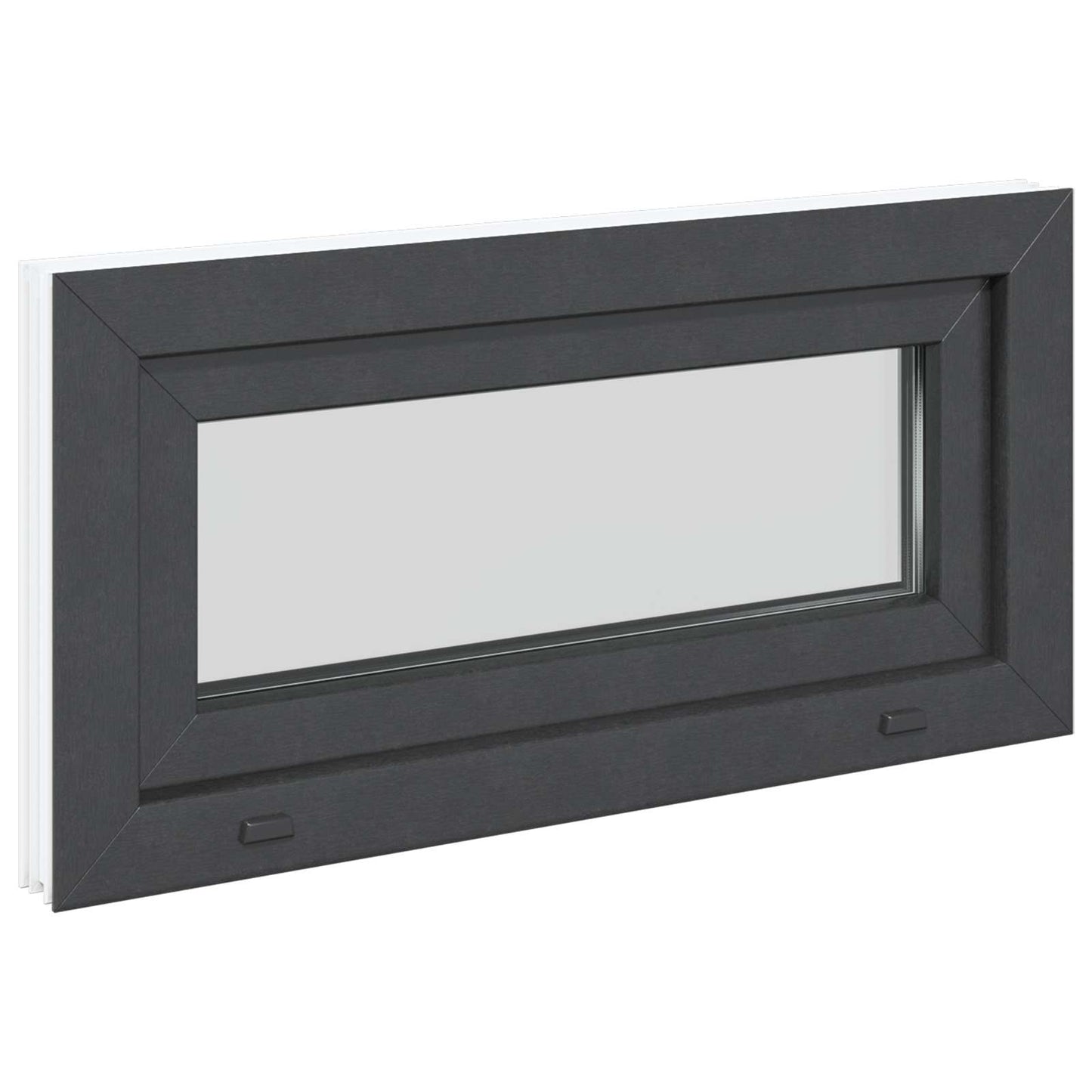 vidaXL Παράθυρο Κάτω Στρώματος RISOR 80 x 40 cm PVC και Γυαλί Ανθρακί