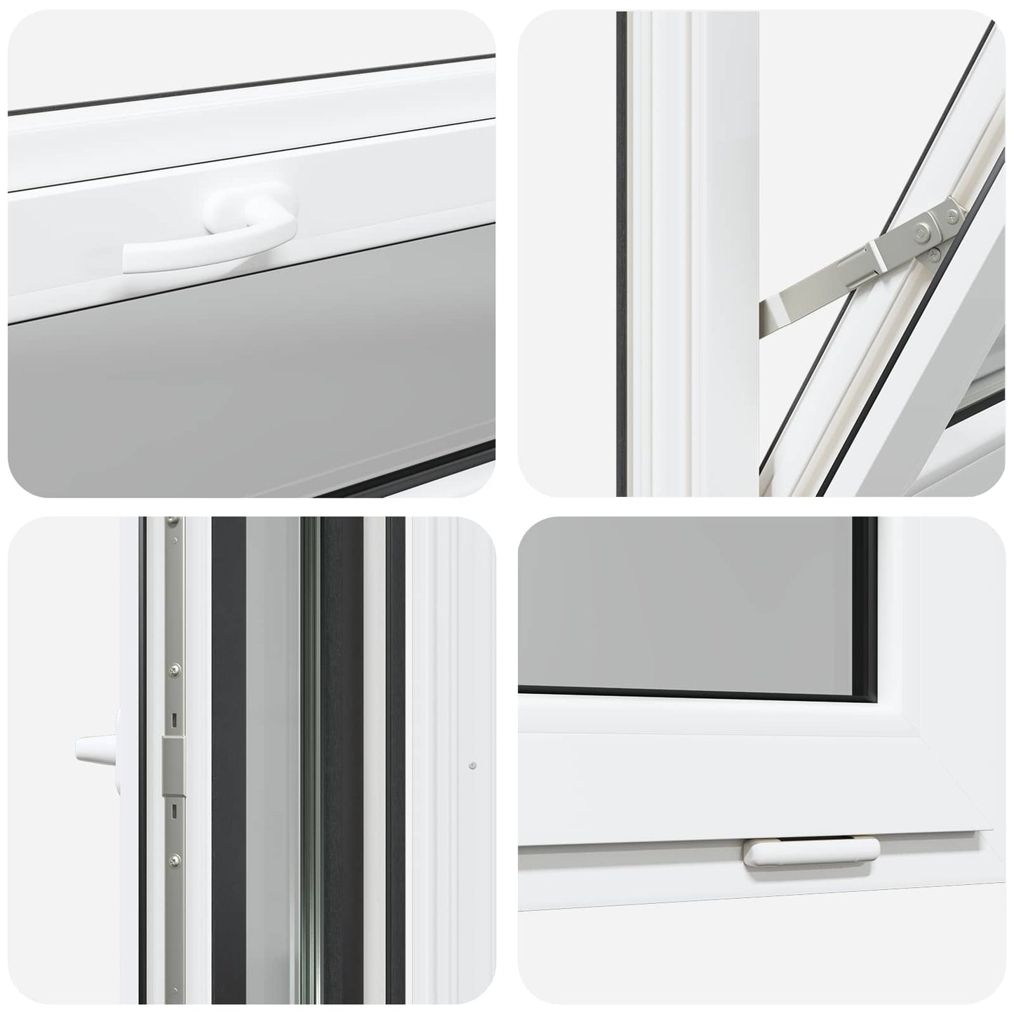 vidaXL Παράθυρο Κάτω Στρώματος RISOR 80 x 40 cm PVC και Γυαλί Ανθρακί