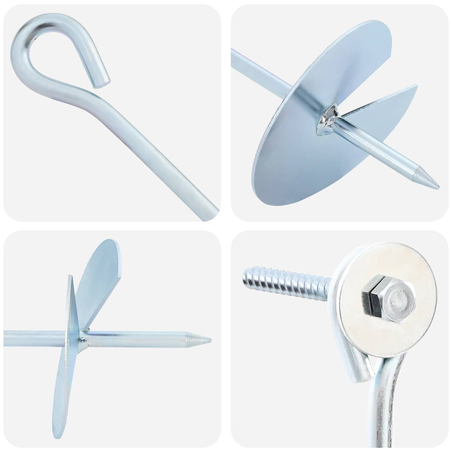 vidaXL Γείωση 6 pcs Ασημί Ø10 x 40 εκ Γαλβανισμένο Μέταλλο
