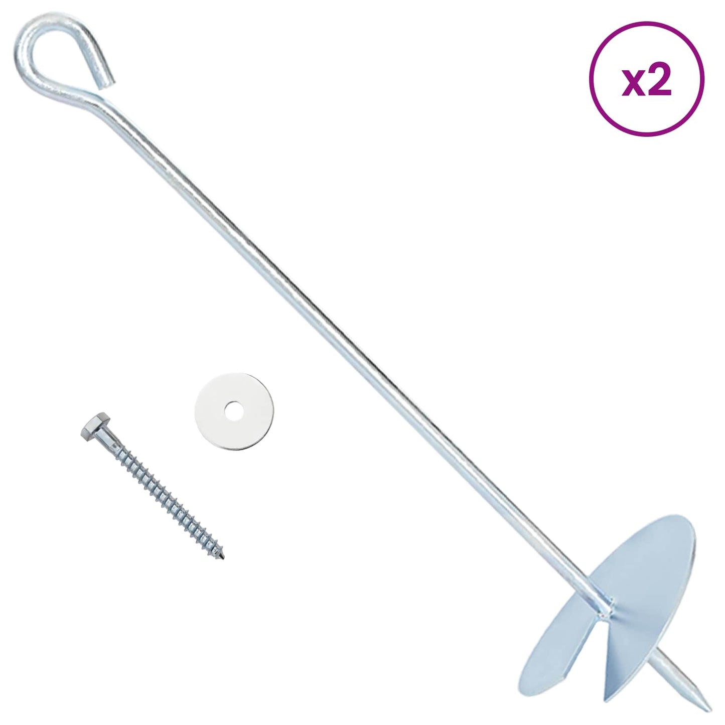 vidaXL Γείωση 10 pcs Ασημί Ø10 x 40 εκ Γαλβανισμένο Μέταλλο