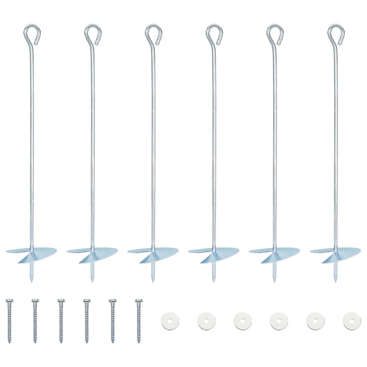 vidaXL Γείωση 6 pcs Ασημί Ø10 x 50 εκ Γαλβανισμένο Μέταλλο
