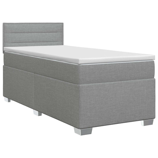 vidaXL Κρεβάτι box spring με στρώμα Ανοιχτό γκρι 80 x 200 cm Ύφασμα