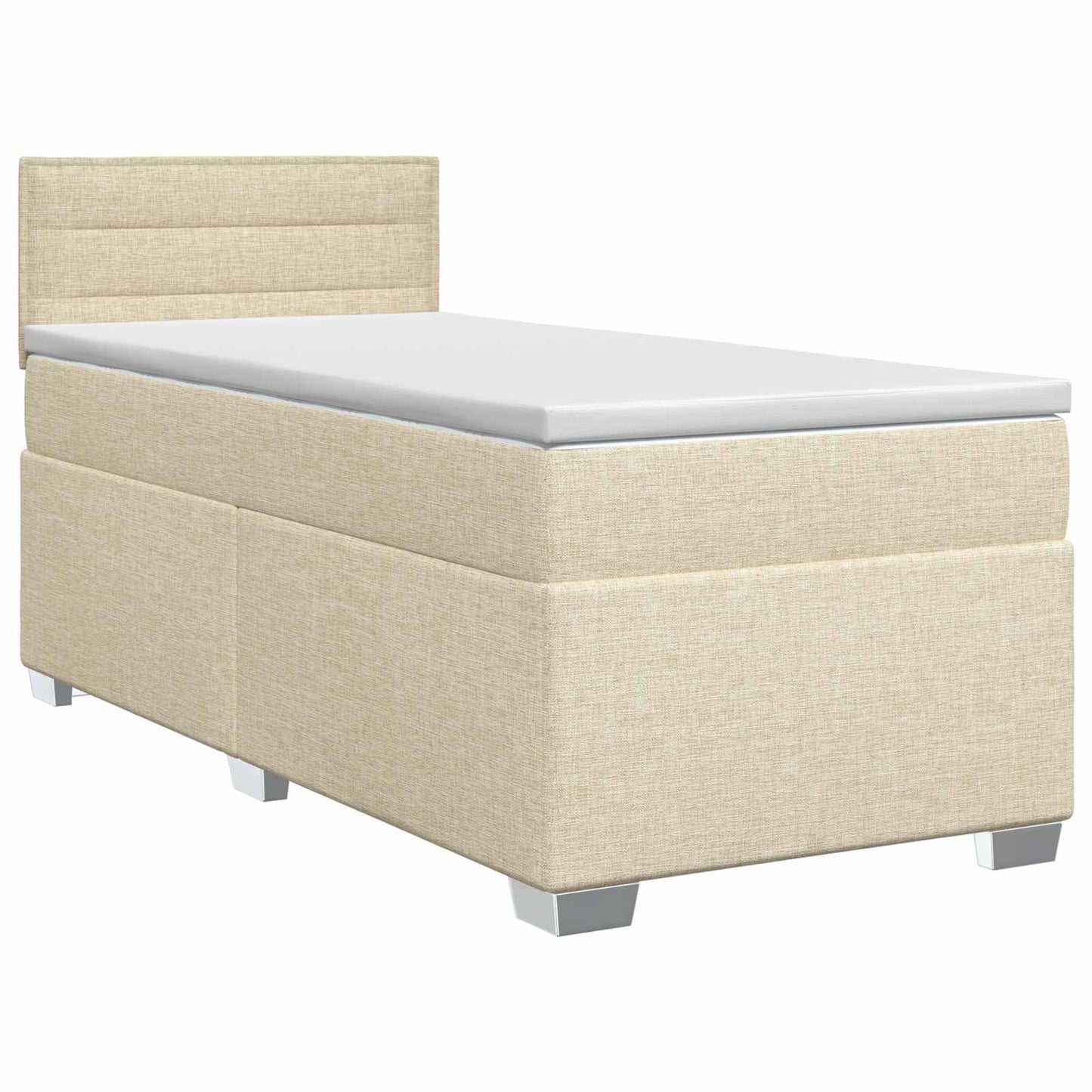 vidaXL Κρεβάτι box spring με στρώμα Κρεμ 80 x 200 cm Ύφασμα