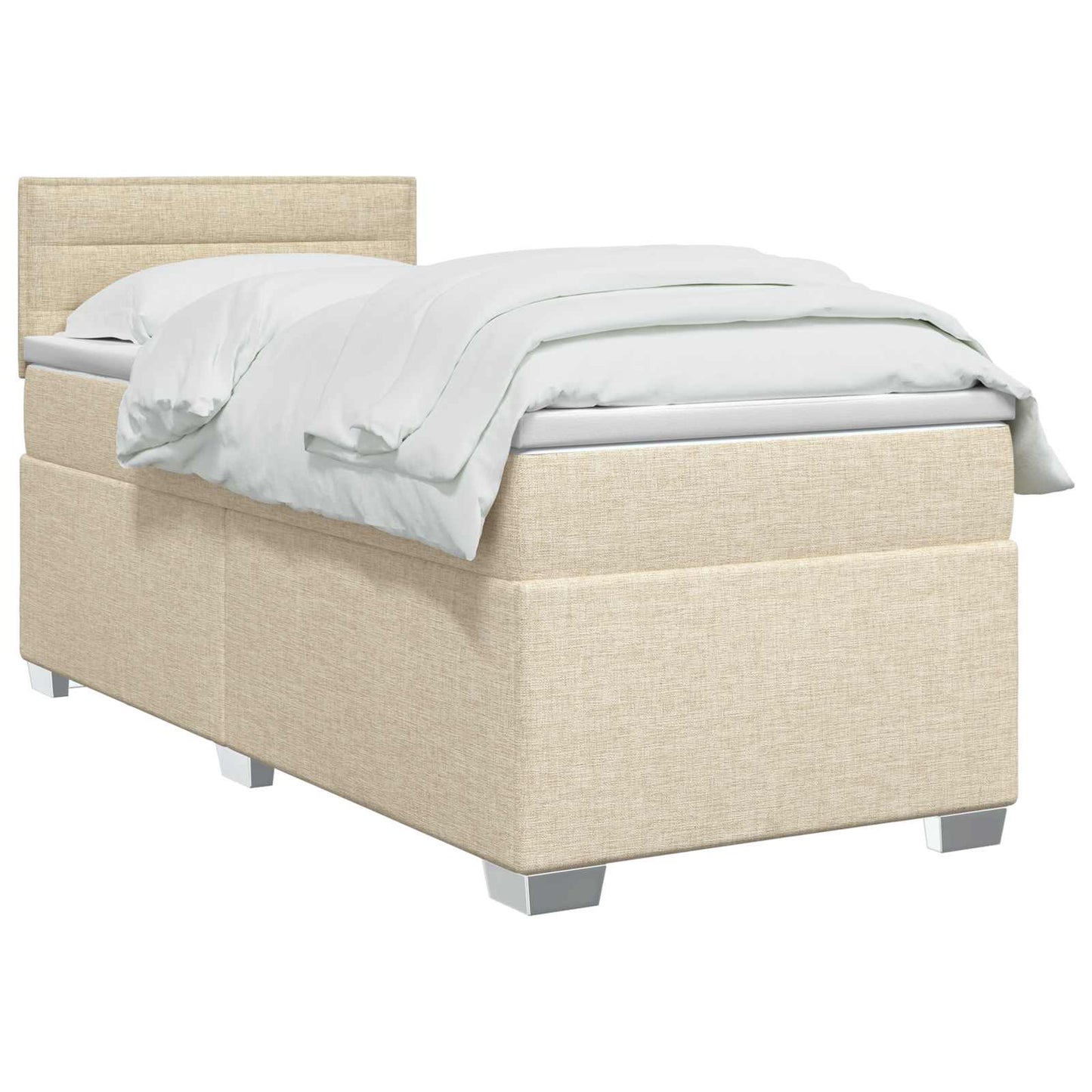 vidaXL Κρεβάτι box spring με στρώμα Κρεμ 80 x 200 cm Ύφασμα