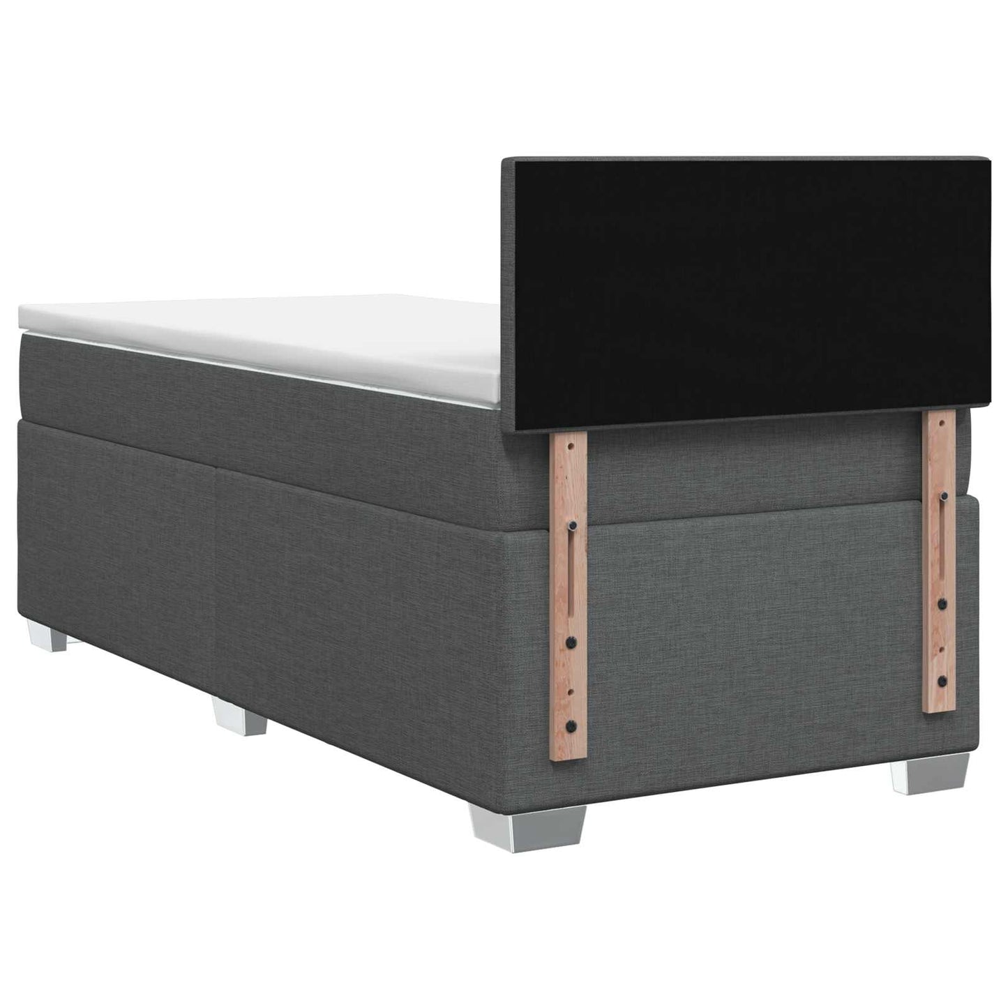 vidaXL Κρεβάτι box spring με στρώμα Σκούρο Γκρι 80 x 200 cm Ύφασμα