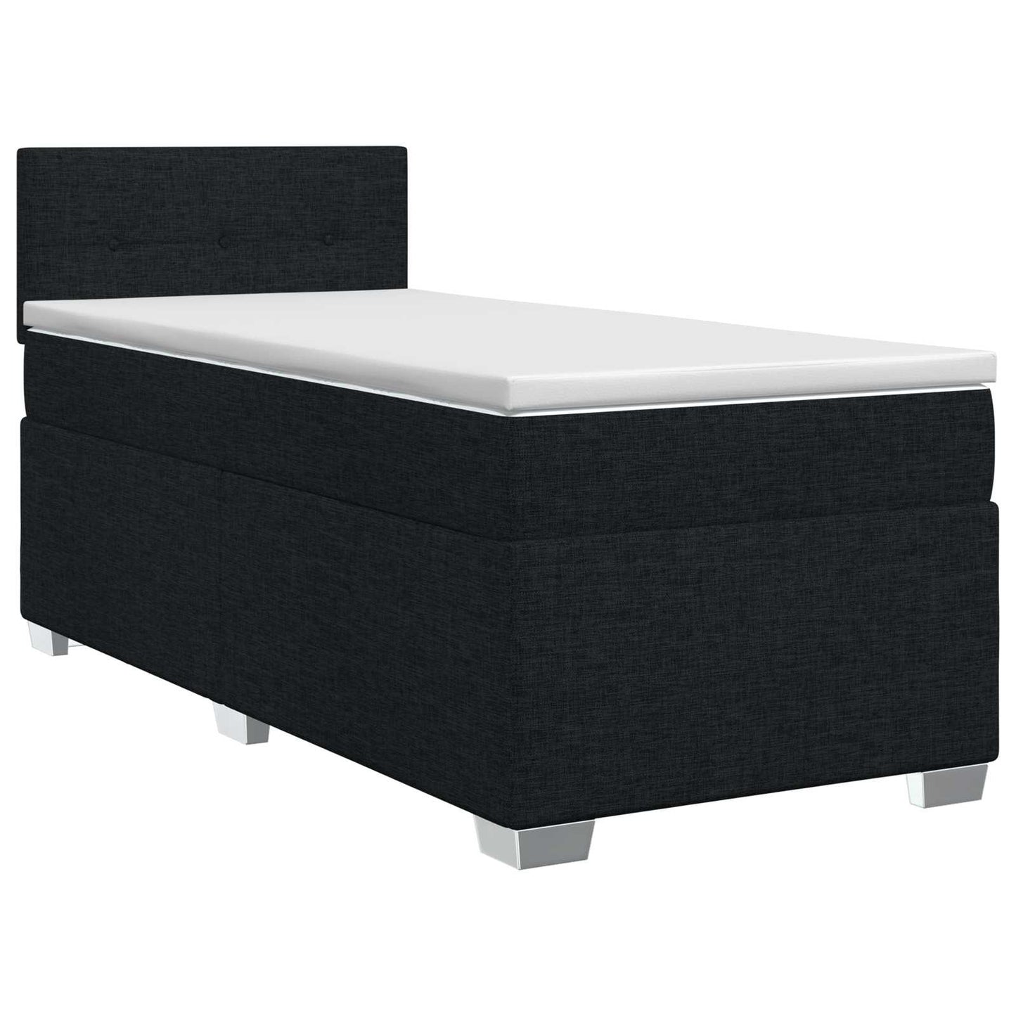 vidaXL Κρεβάτι box spring με στρώμα Μαύρο 80 x 200 cm Ύφασμα
