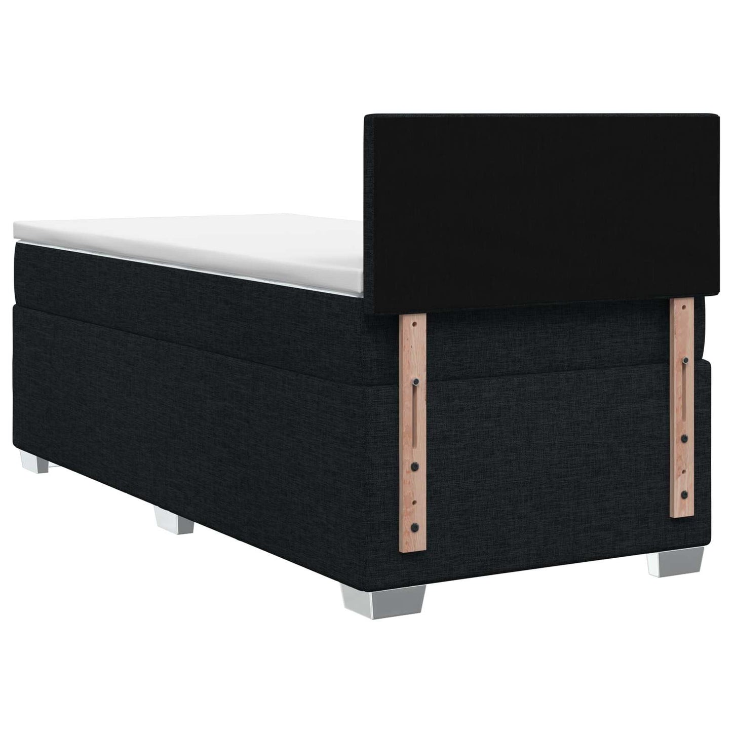 vidaXL Κρεβάτι box spring με στρώμα Μαύρο 80 x 200 cm Ύφασμα