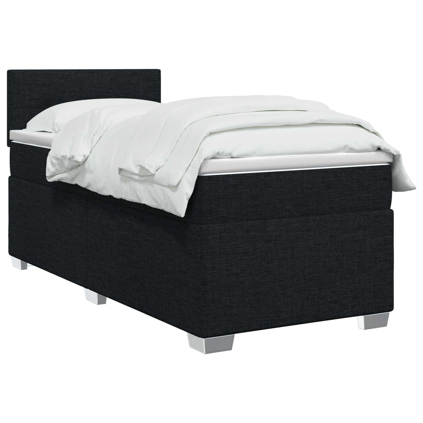 vidaXL Κρεβάτι box spring με στρώμα Μαύρο 80 x 200 cm Ύφασμα