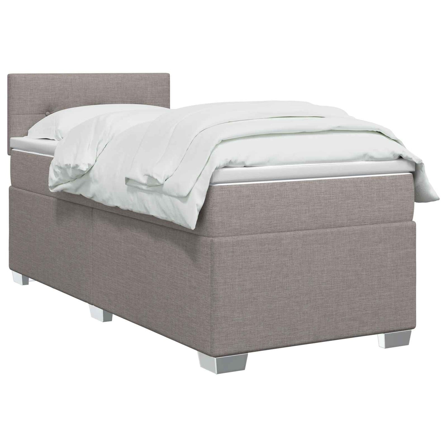 vidaXL Κρεβάτι box spring με στρώμα Taupe 80 x 200 cm Ύφασμα