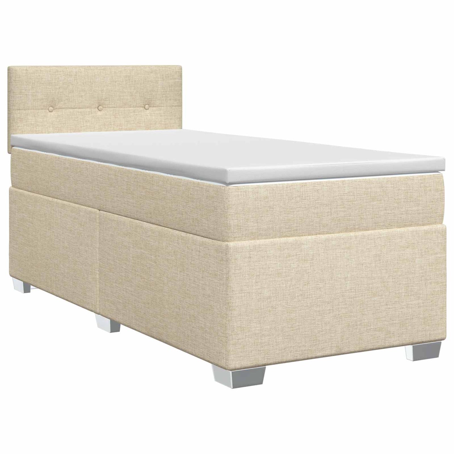 vidaXL Κρεβάτι box spring με στρώμα Κρεμ 80 x 200 cm Ύφασμα