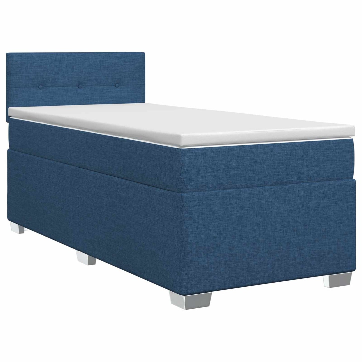 vidaXL Κρεβάτι box spring με στρώμα Μπλε 80 x 200 cm Ύφασμα