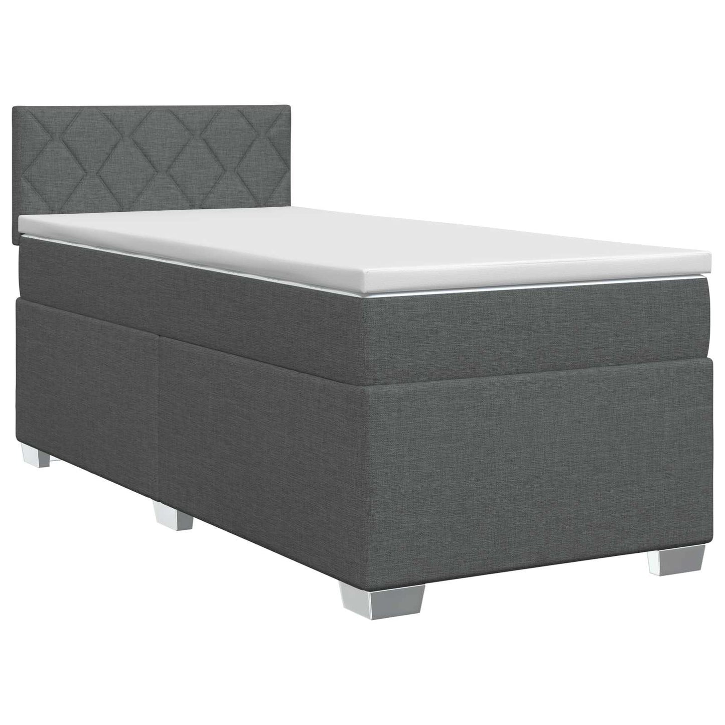vidaXL Κρεβάτι box spring με στρώμα Σκούρο Γκρι 80 x 200 cm Ύφασμα