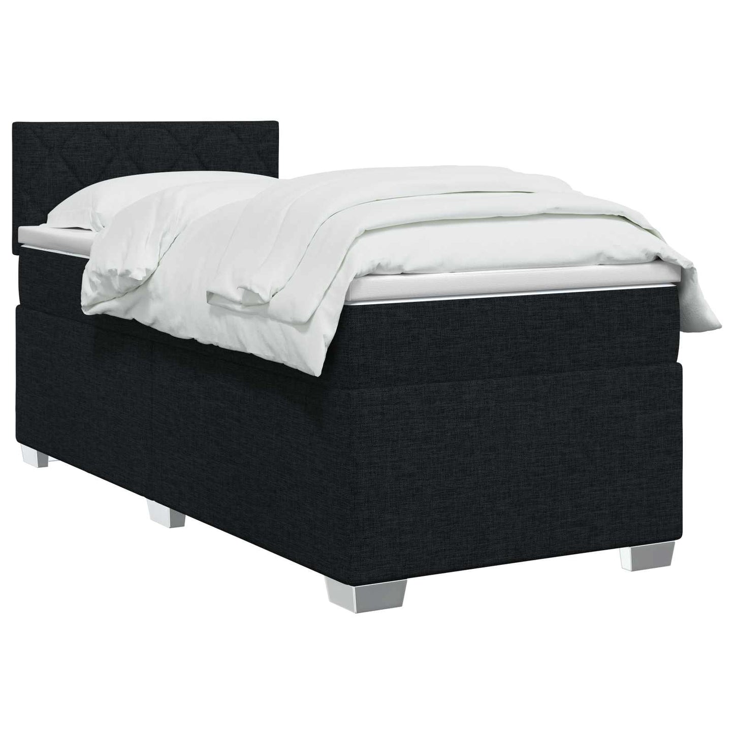 vidaXL Κρεβάτι box spring με στρώμα Μαύρο 80 x 200 cm Ύφασμα
