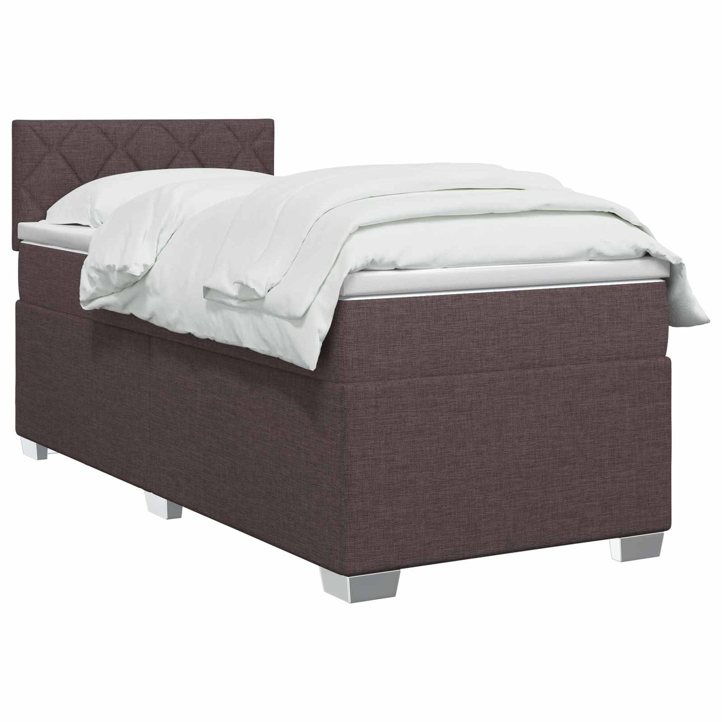vidaXL Κρεβάτι box spring με στρώμα Σκούρο Καφέ 80 x 200 cm Ύφασμα