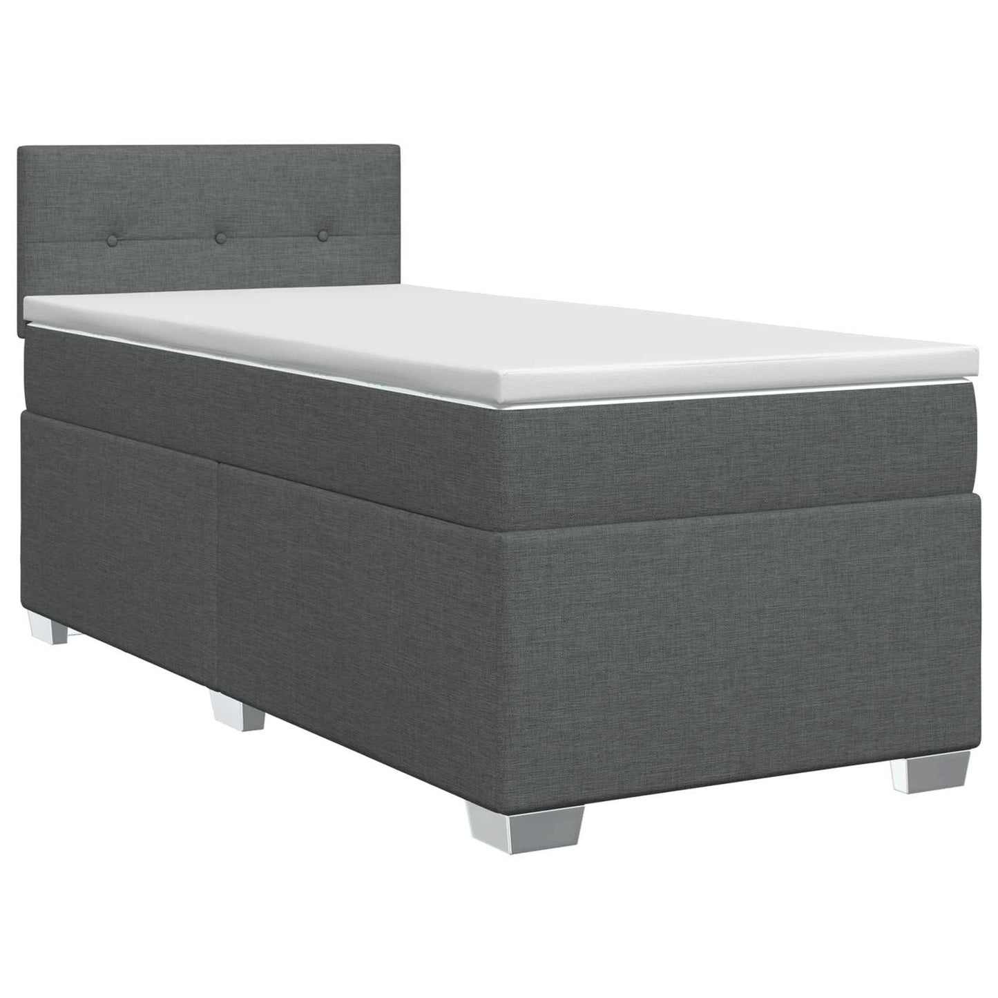 vidaXL Κρεβάτι box spring με στρώμα Σκούρο Γκρι 90 x 190 cm Ύφασμα