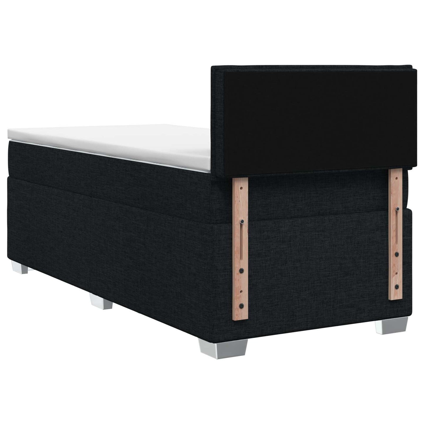 vidaXL Κρεβάτι box spring με στρώμα Μαύρο 90 x 190 cm Ύφασμα