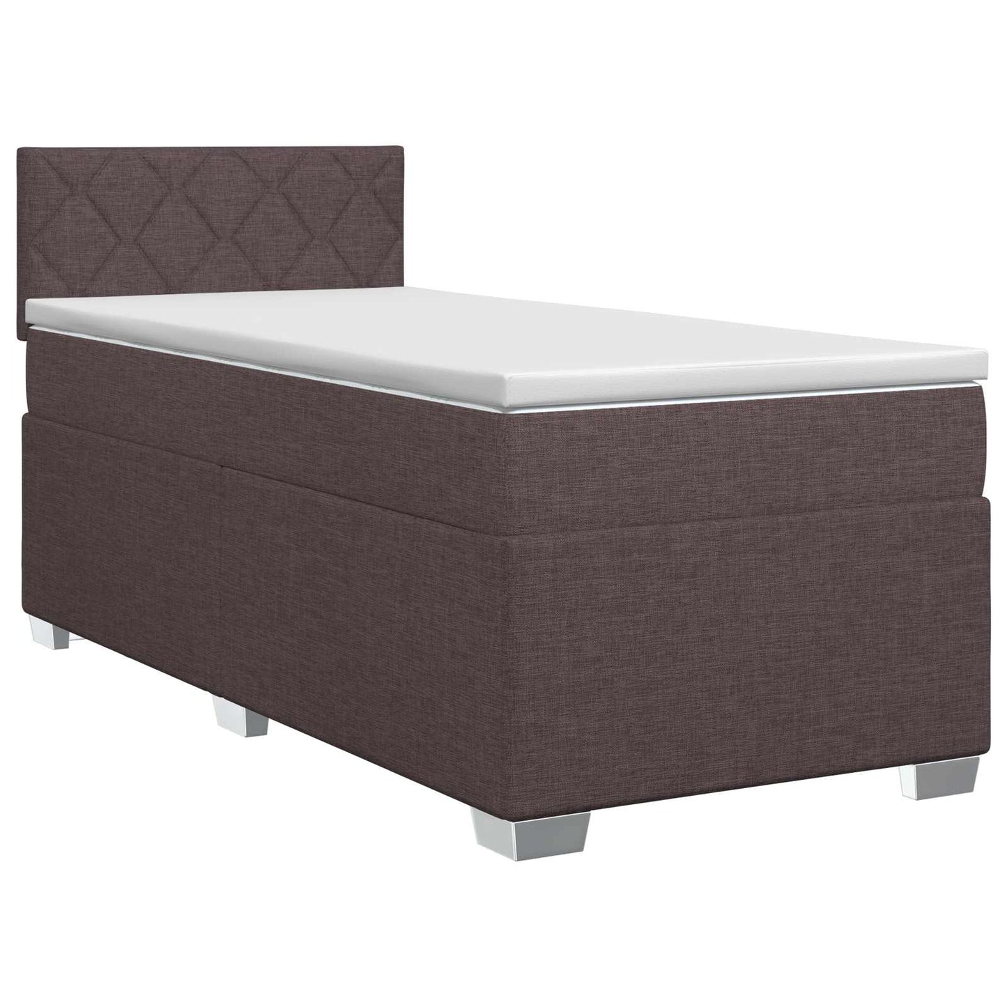 vidaXL Κρεβάτι box spring με στρώμα Σκούρο Καφέ 90 x 190 cm Ύφασμα