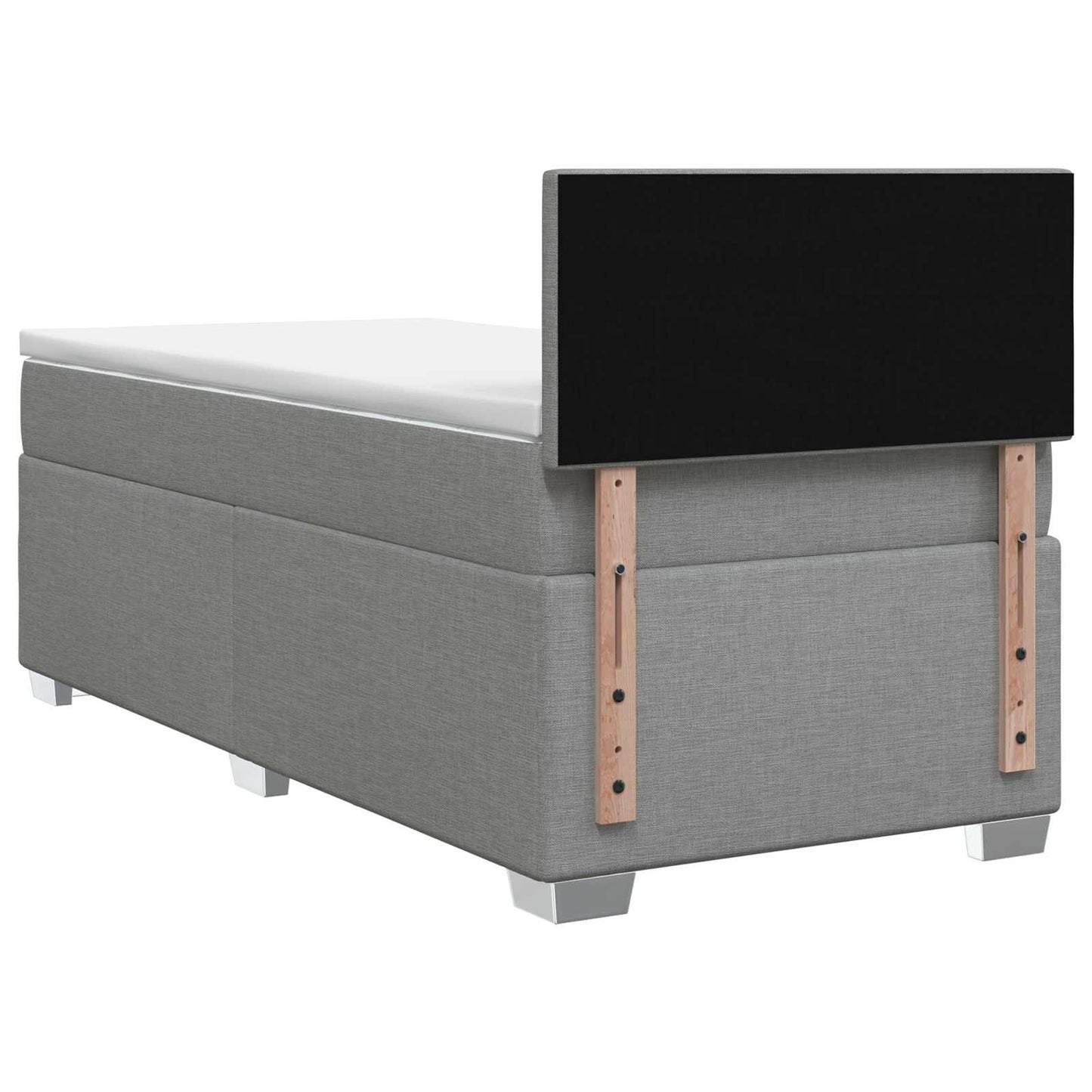 vidaXL Κρεβάτι box spring με στρώμα Ανοιχτό γκρι 90 x 200 cm Ύφασμα