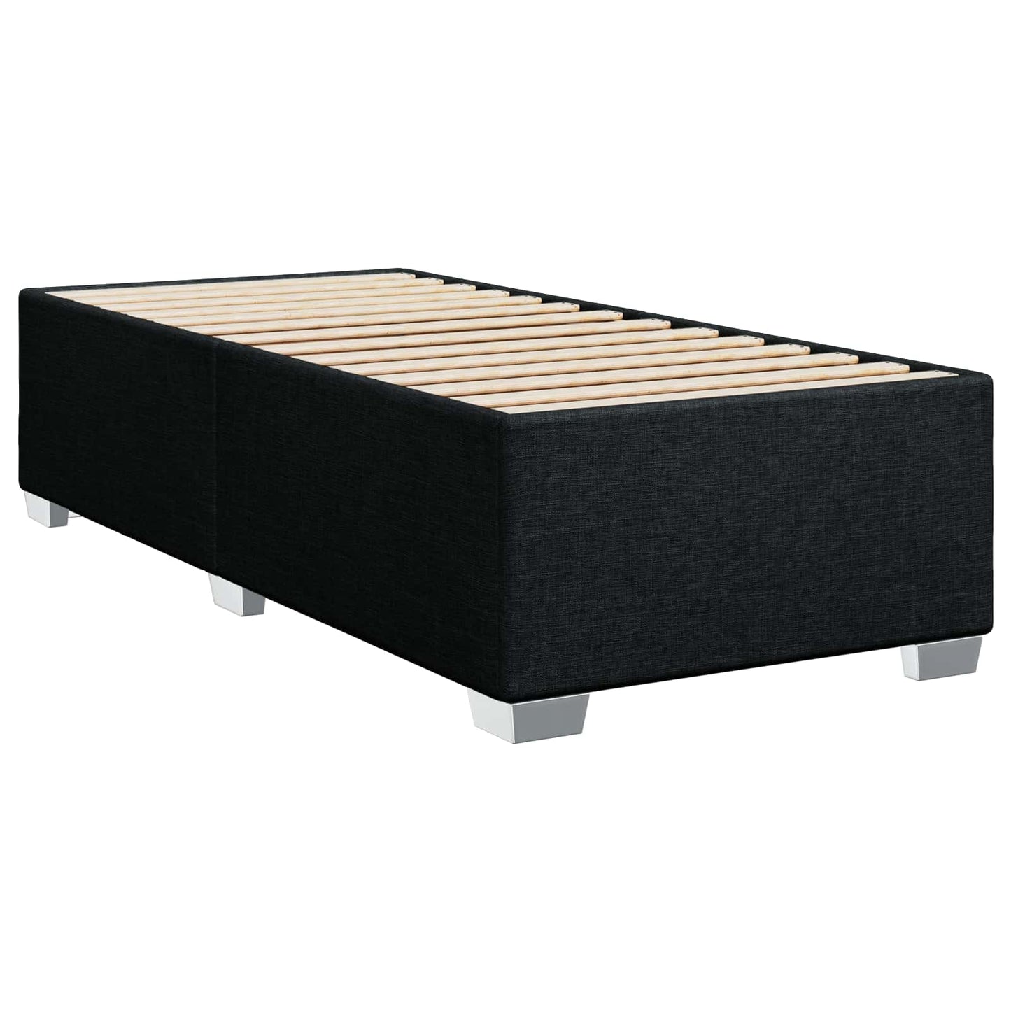 vidaXL Κρεβάτι box spring με στρώμα Μαύρο 90 x 200 cm Ύφασμα