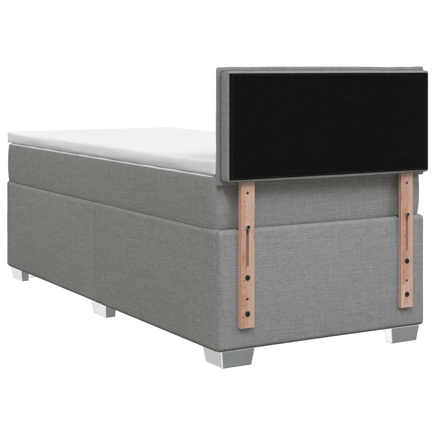 vidaXL Κρεβάτι box spring με στρώμα Ανοιχτό γκρι 90 x 200 cm Ύφασμα