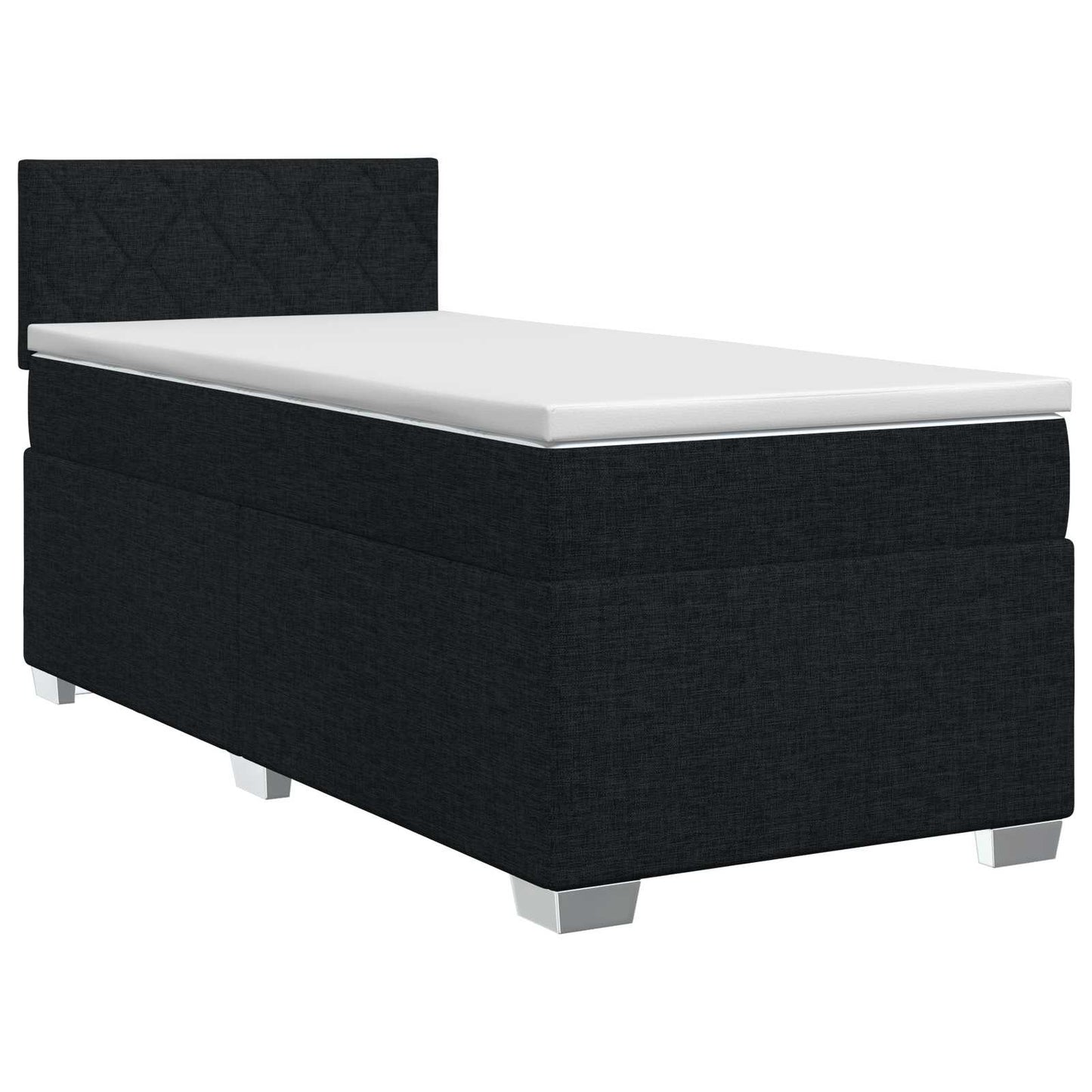 vidaXL Κρεβάτι box spring με στρώμα Μαύρο 90 x 200 cm Ύφασμα