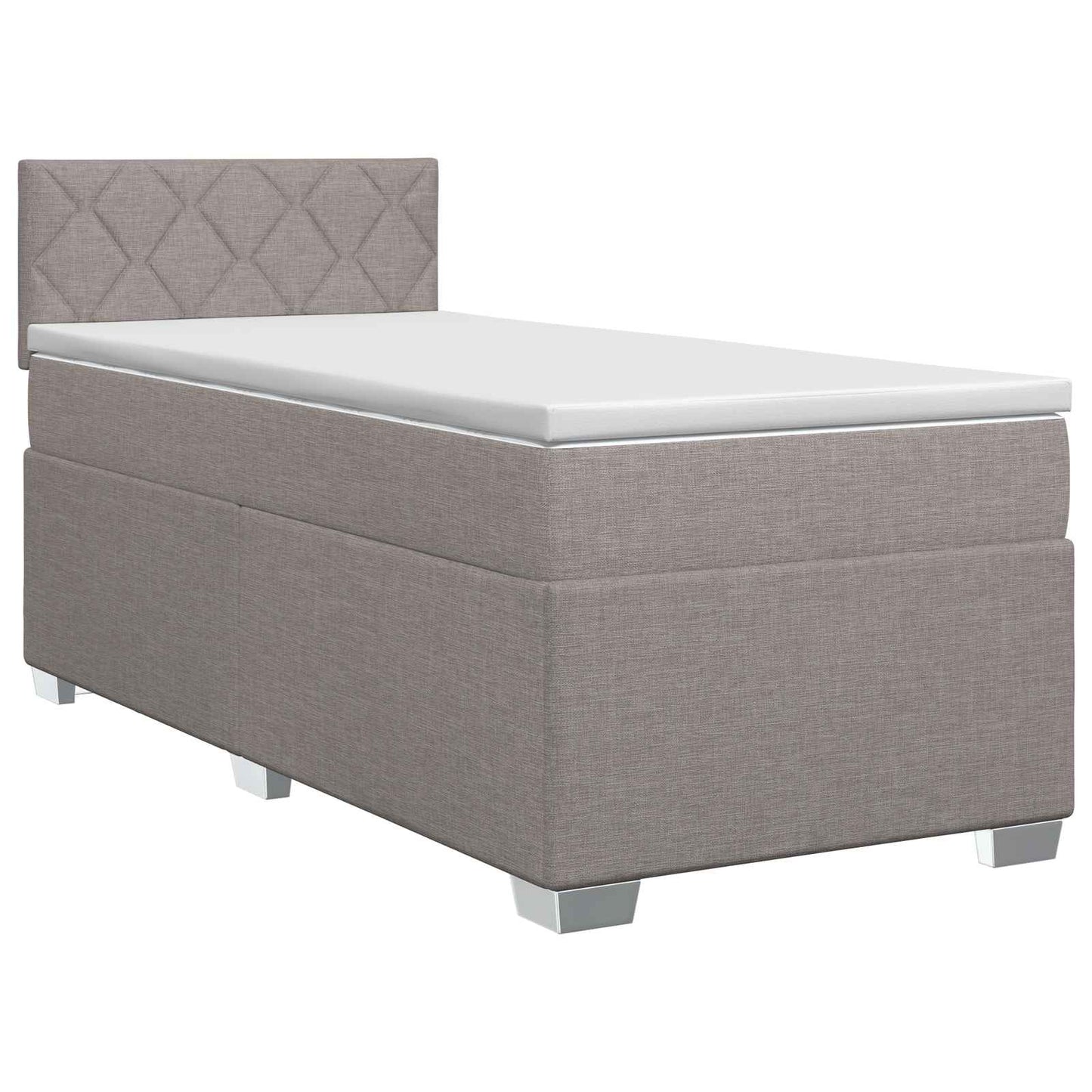 vidaXL Κρεβάτι box spring με στρώμα Taupe 90 x 200 cm Ύφασμα