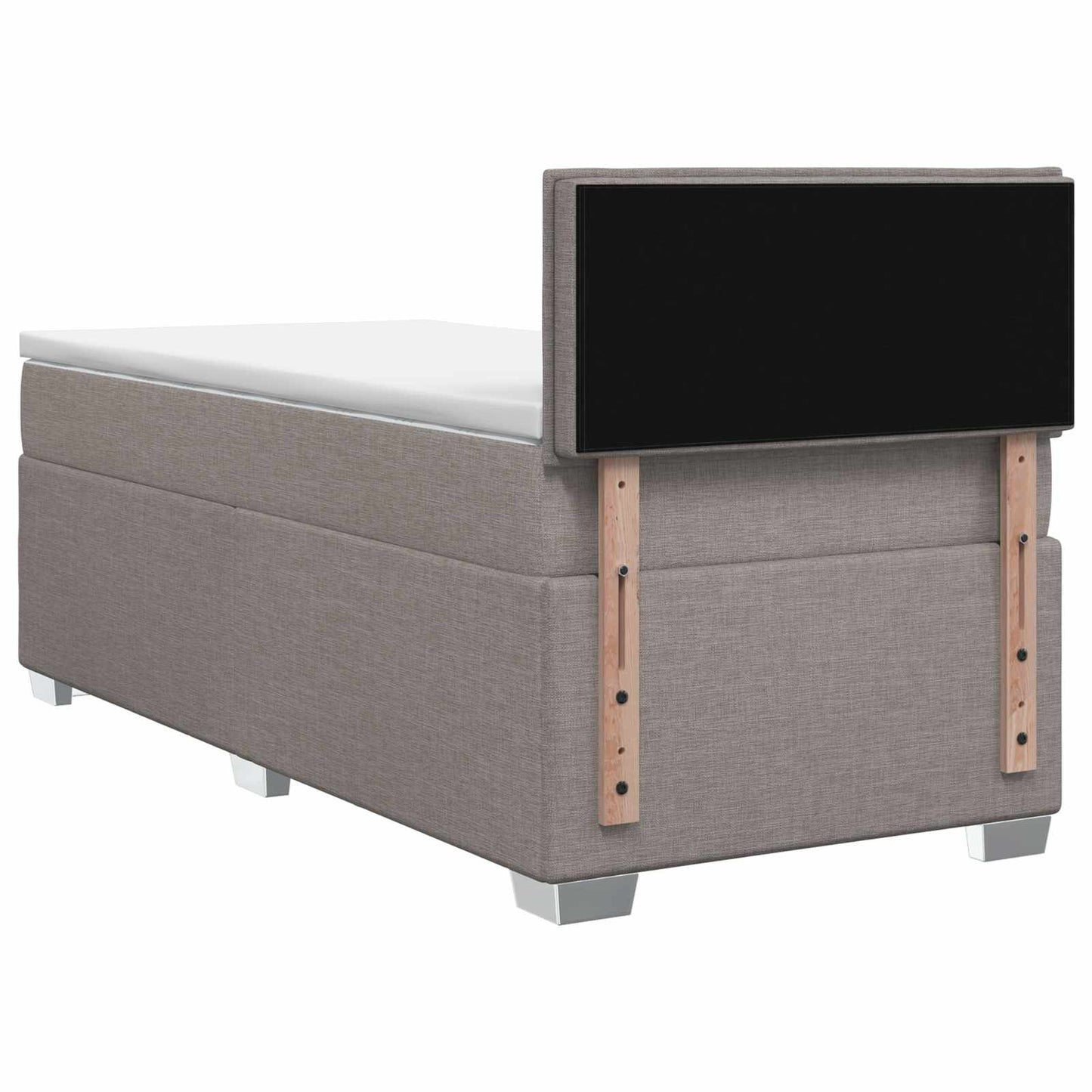 vidaXL Κρεβάτι box spring με στρώμα Taupe 90 x 200 cm Ύφασμα