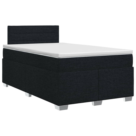 vidaXL Κρεβάτι box spring με στρώμα Μαύρο 120 x 190 cm Ύφασμα
