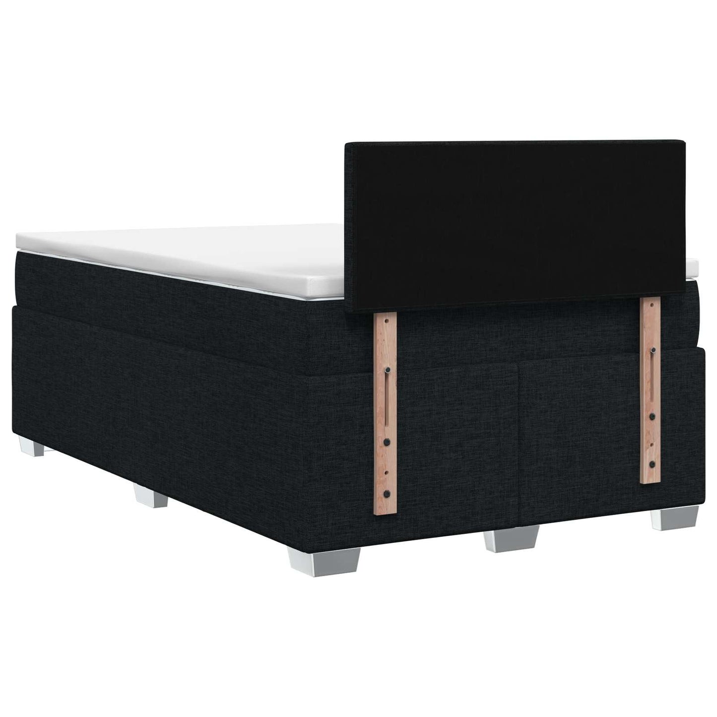 vidaXL Κρεβάτι box spring με στρώμα Μαύρο 120 x 190 cm Ύφασμα