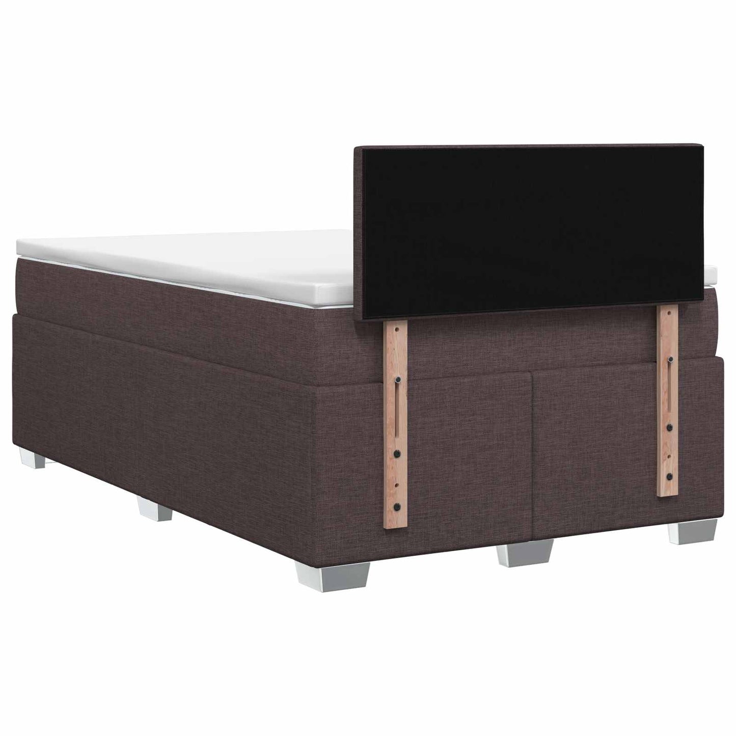 vidaXL Κρεβάτι box spring με στρώμα Σκούρο Καφέ 120 x 190 cm Ύφασμα