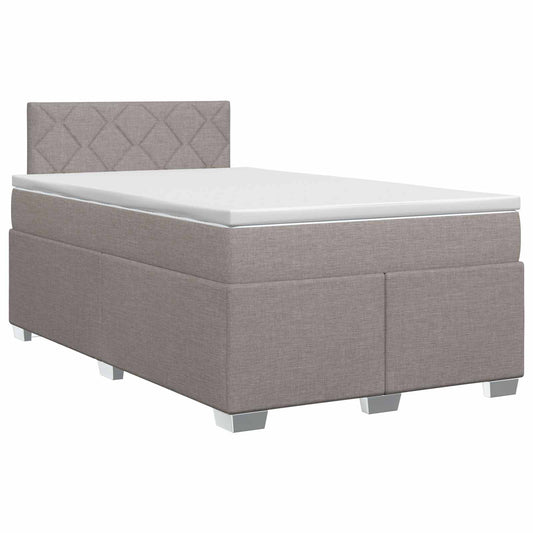 vidaXL Κρεβάτι box spring με στρώμα Taupe 120 x 190 cm Ύφασμα