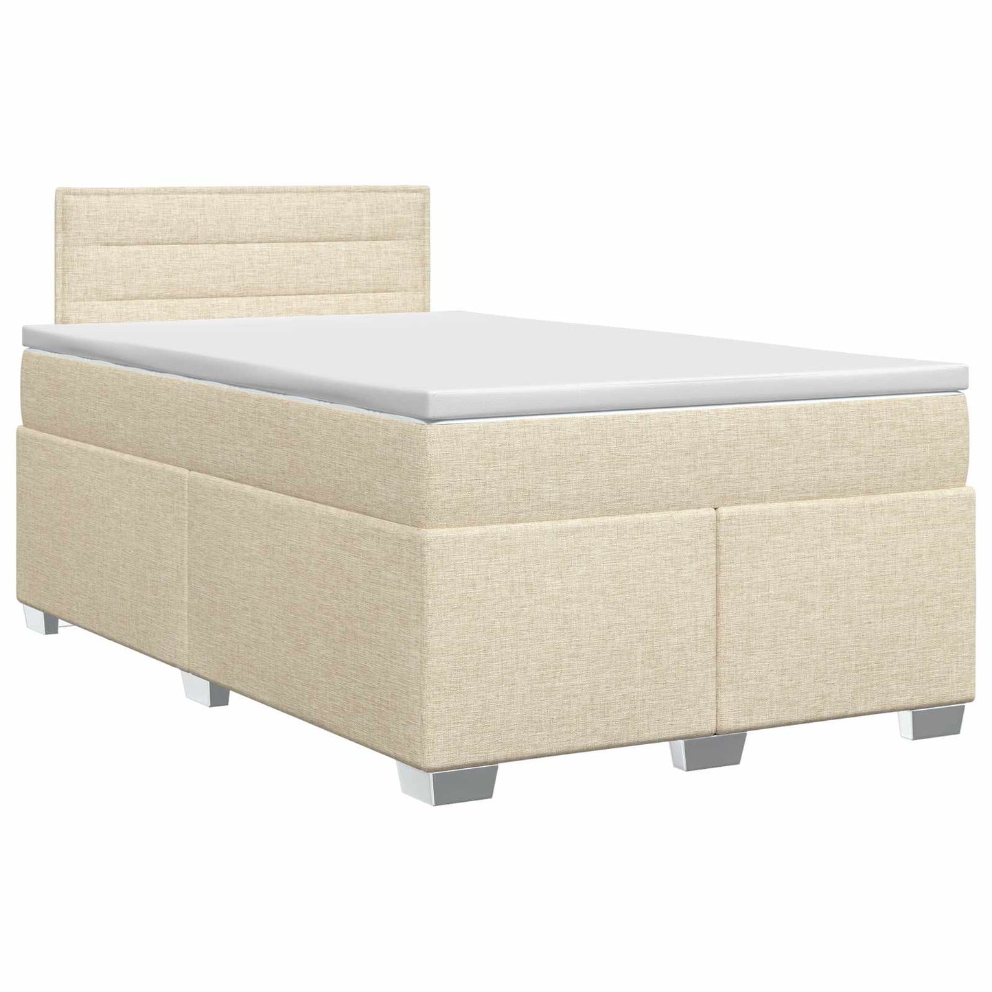 vidaXL Κρεβάτι box spring με στρώμα Κρεμ 120 x 200 cm Ύφασμα