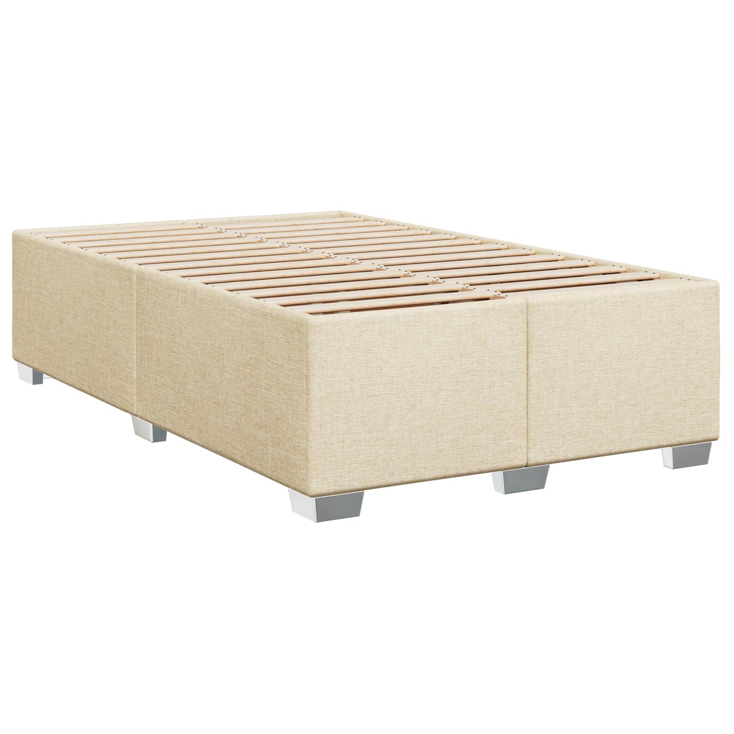 vidaXL Κρεβάτι box spring με στρώμα Κρεμ 120 x 200 cm Ύφασμα