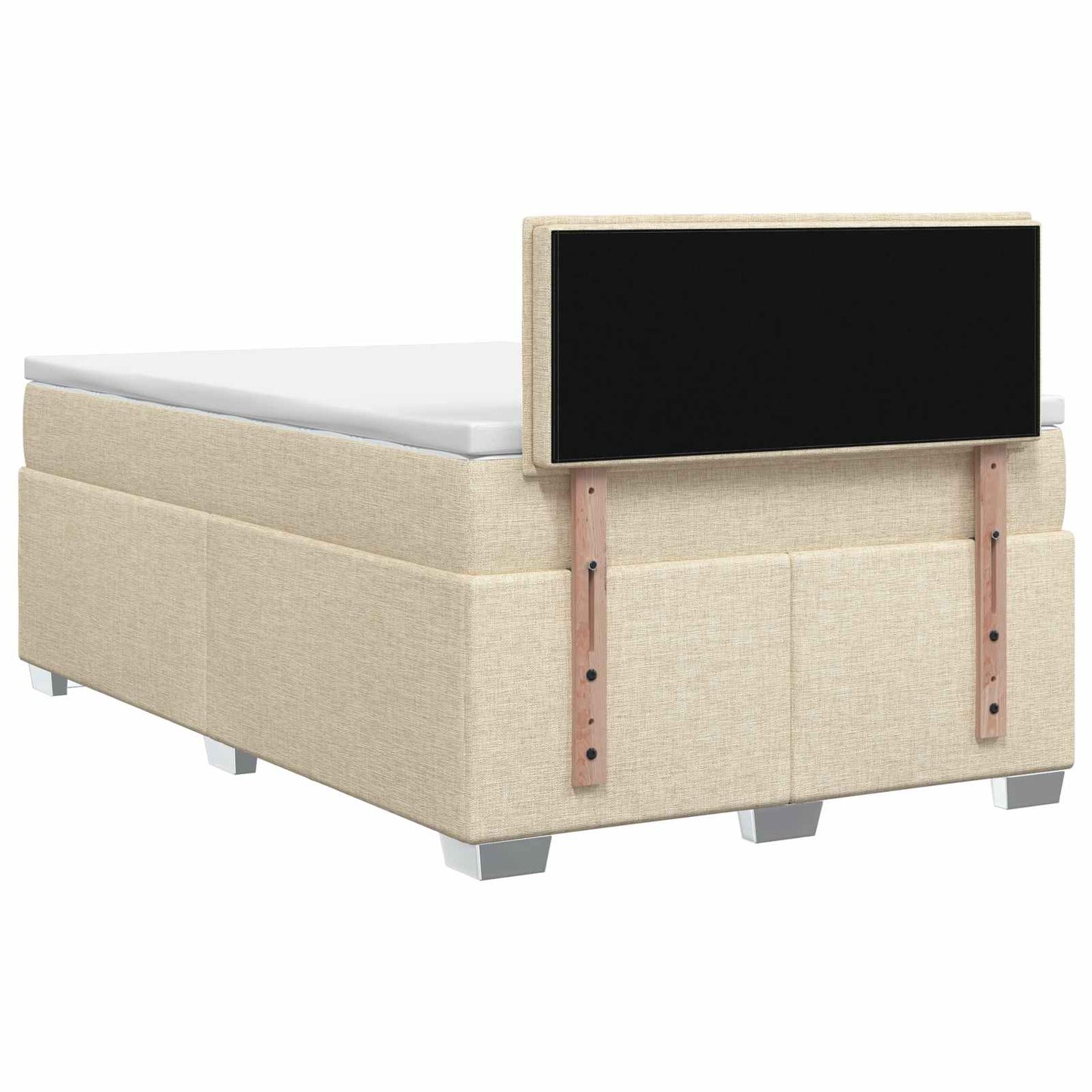 vidaXL Κρεβάτι box spring με στρώμα Κρεμ 120 x 200 cm Ύφασμα